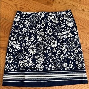 Talbots Blue and White Pencil Skirt